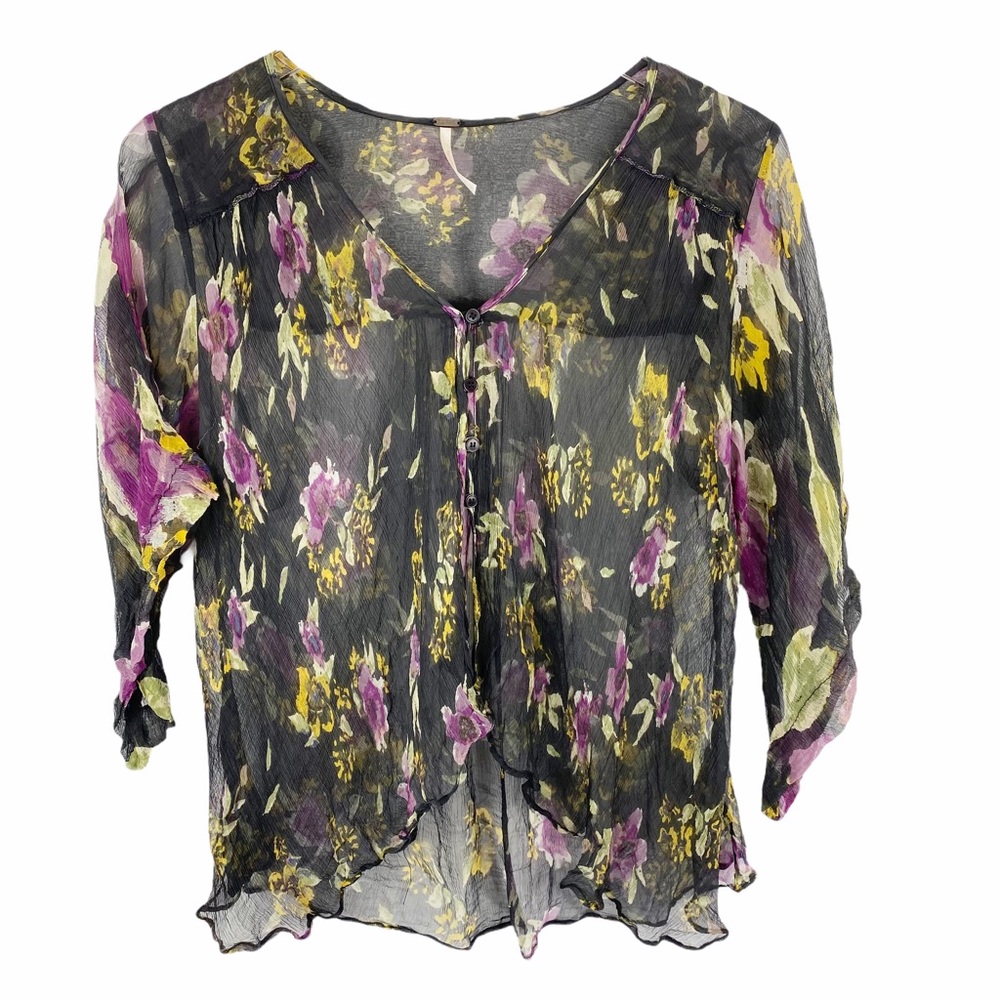 FREE PEOPLE Sheer Chiffon Katomi Cardigan XS - Picture 2 of 6